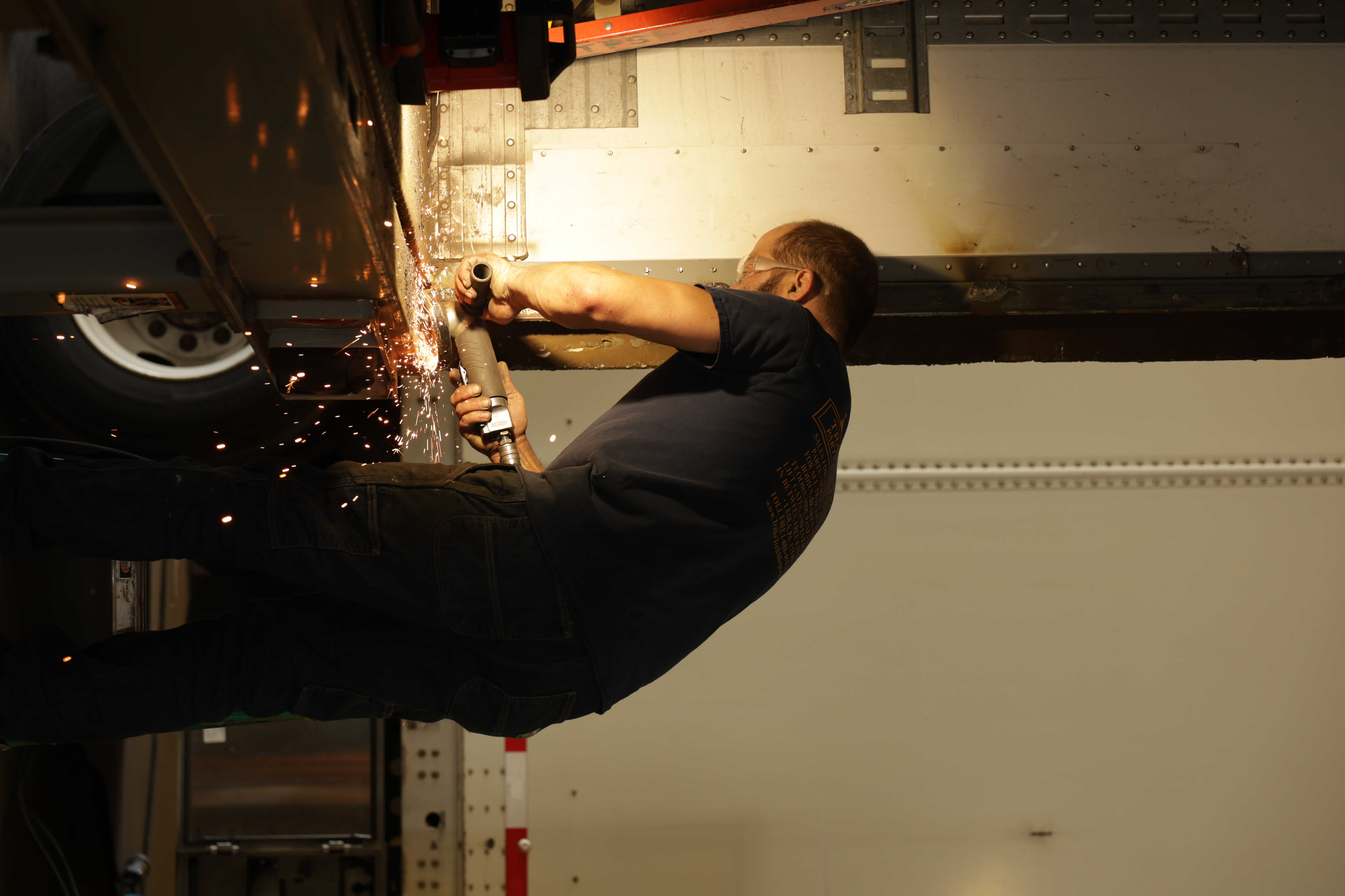 repairing a truck