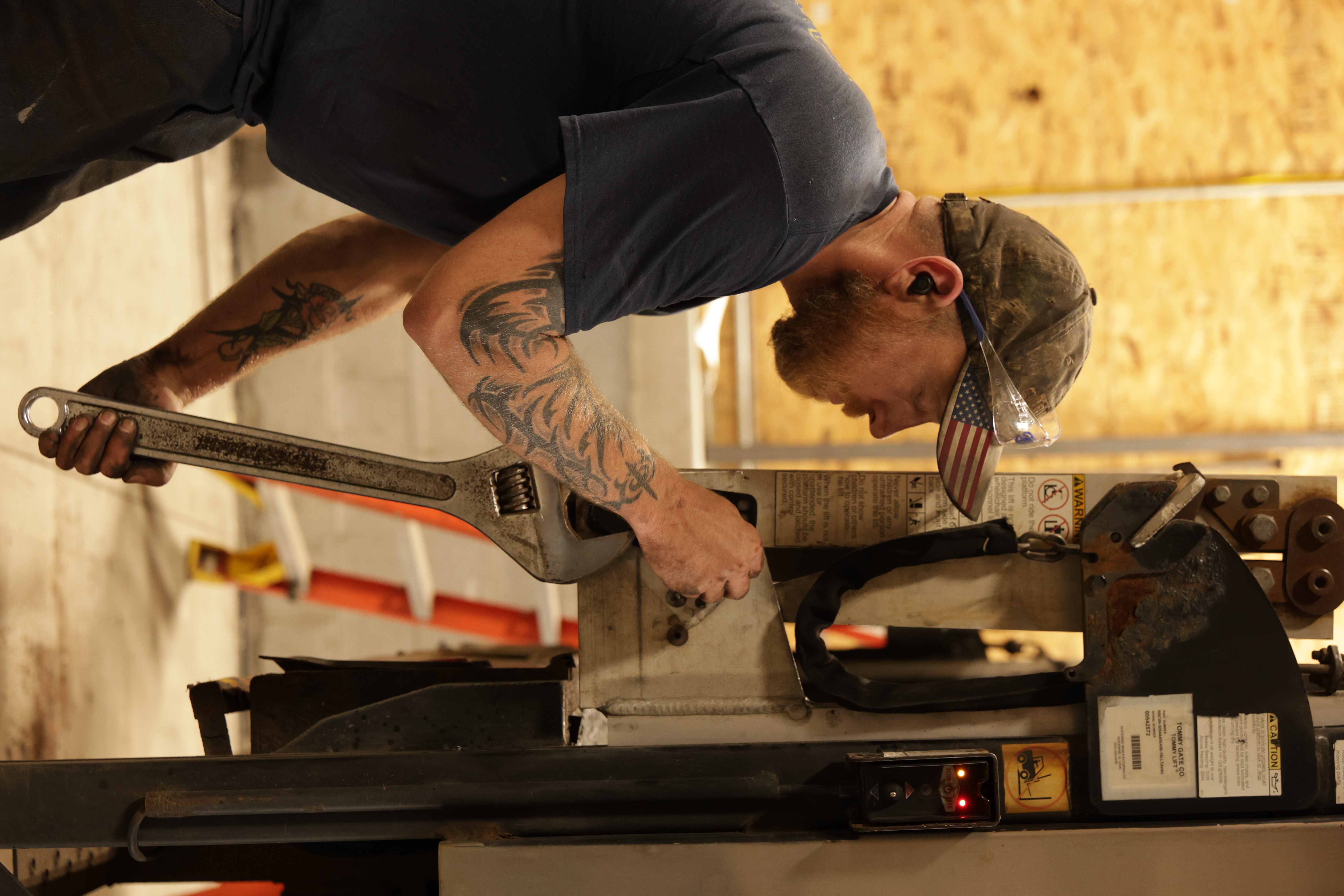 repairing a truck