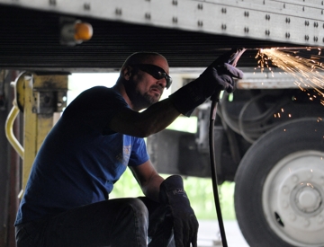 servicing a trailer